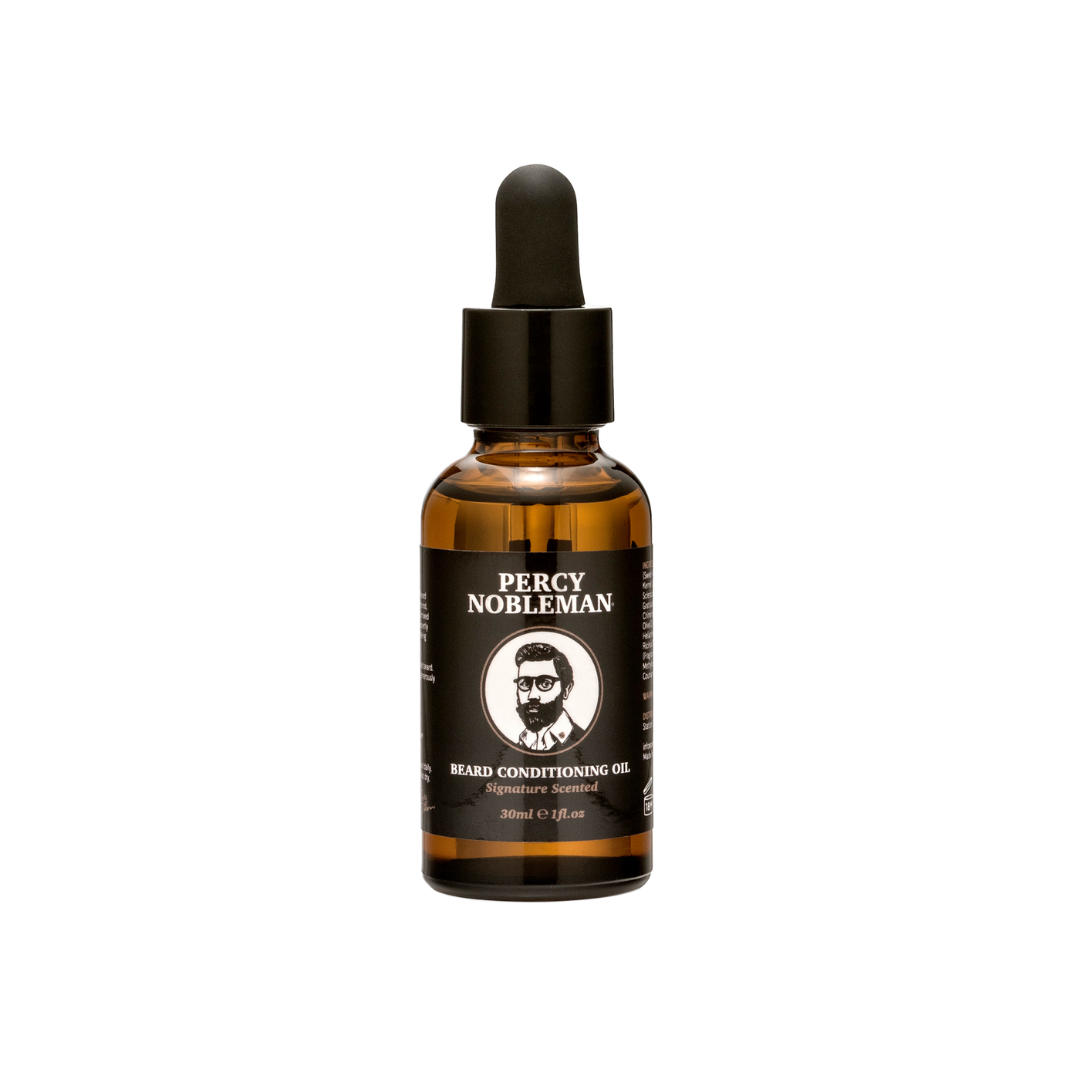 Skeggolía frá Percy Nobleman.  Smýgur hratt inn í skeggið. 30 ml.