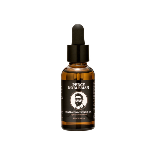 Skeggolía frá Percy Nobleman.  Smýgur hratt inn í skeggið. 30 ml.