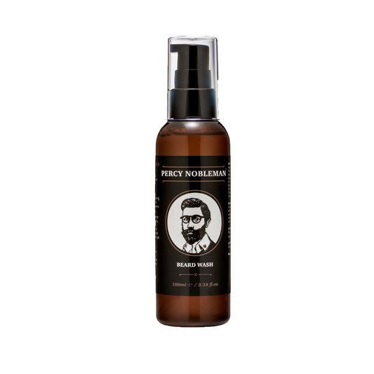 Skeggsápa frá Percy Nobleman. 100 ml, Vegan, Cruelty-free. Hreinsar skeggið mjúklega. Án sterkra súlfata eða þurrkandi efna.