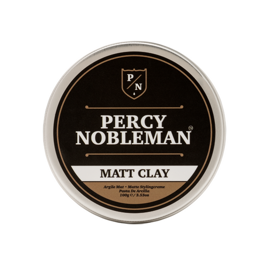 Mattur leir frá Percy Nobleman  sem gefur þurra áferð með sterku haldi án glans