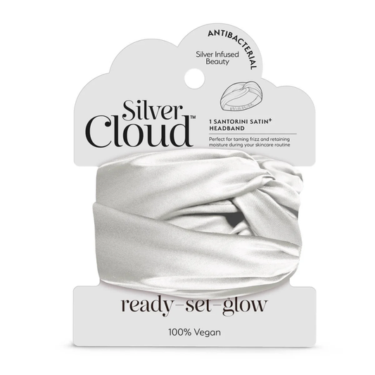 Silver Cloud Satín hárband White