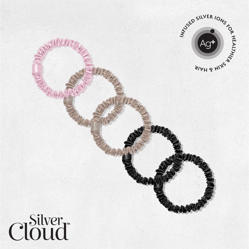 Silver Cloud Satín Skinny hárteygjur Multi