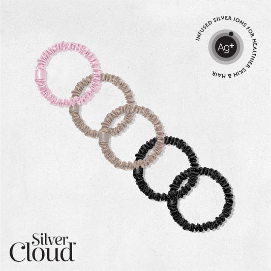 Silver Cloud Satín Skinny hárteygjur Multi