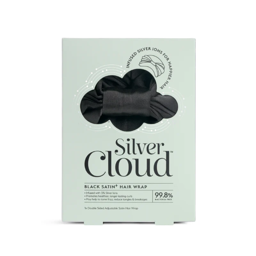 Silver Cloud Satín nátthúfa - Black