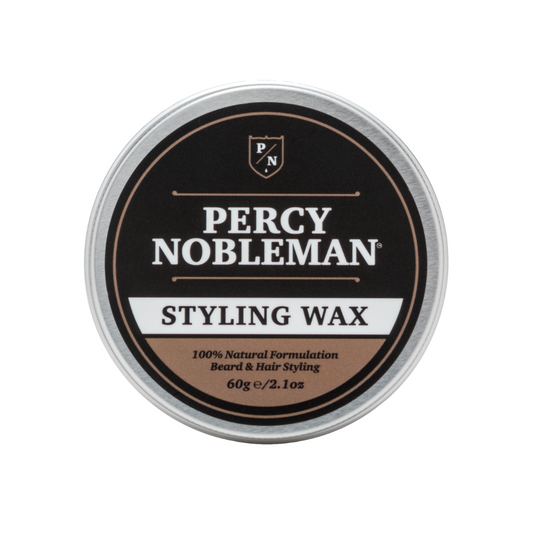 Styling Wax 60g fyrir hár frá Percy Nobleman. Náttúrulegt mótunarvax - fullkomið til að stíla og stjórna öllum hárgerðum.