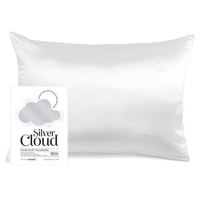 Hvítt Satín silki koddaver frá Silver Cloud 
