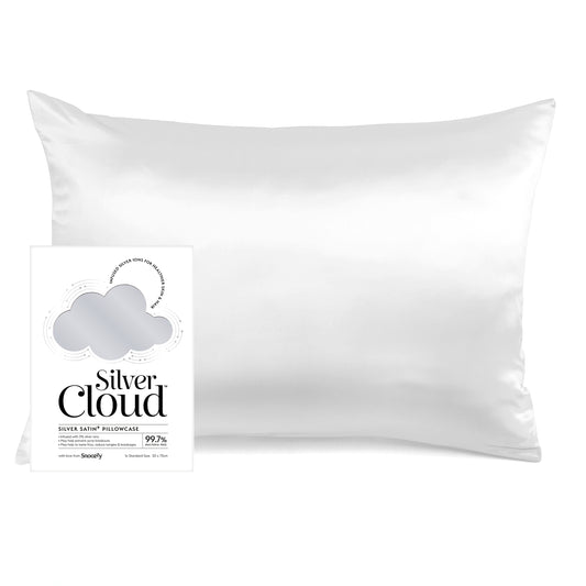 Hvítt Satín silki koddaver frá Silver Cloud 