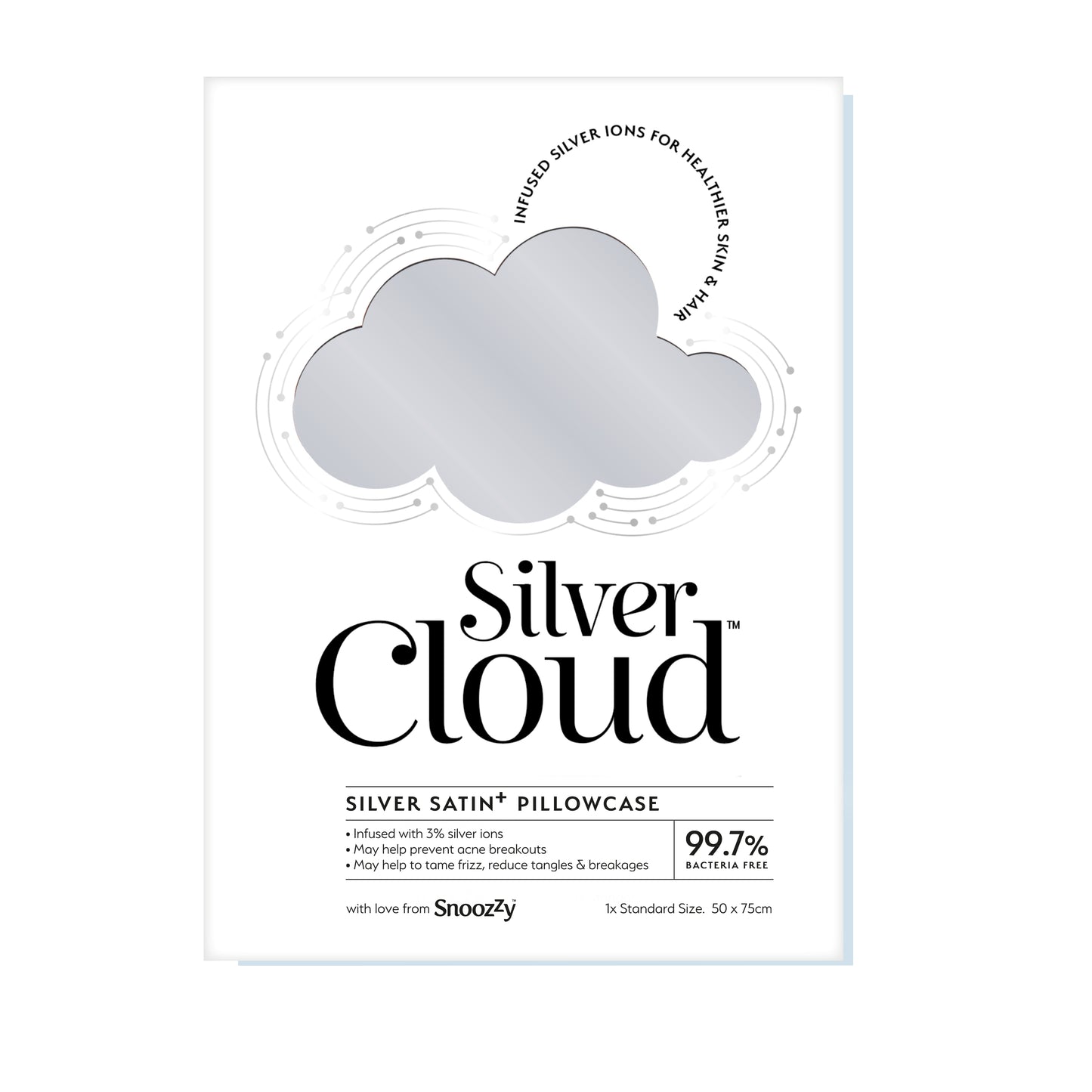 Silver Cloud Satín Koddaver - Hvítt