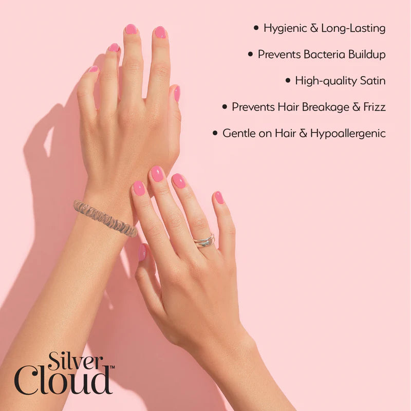 Silver Cloud Satín Skinny hárteygjur Caramel