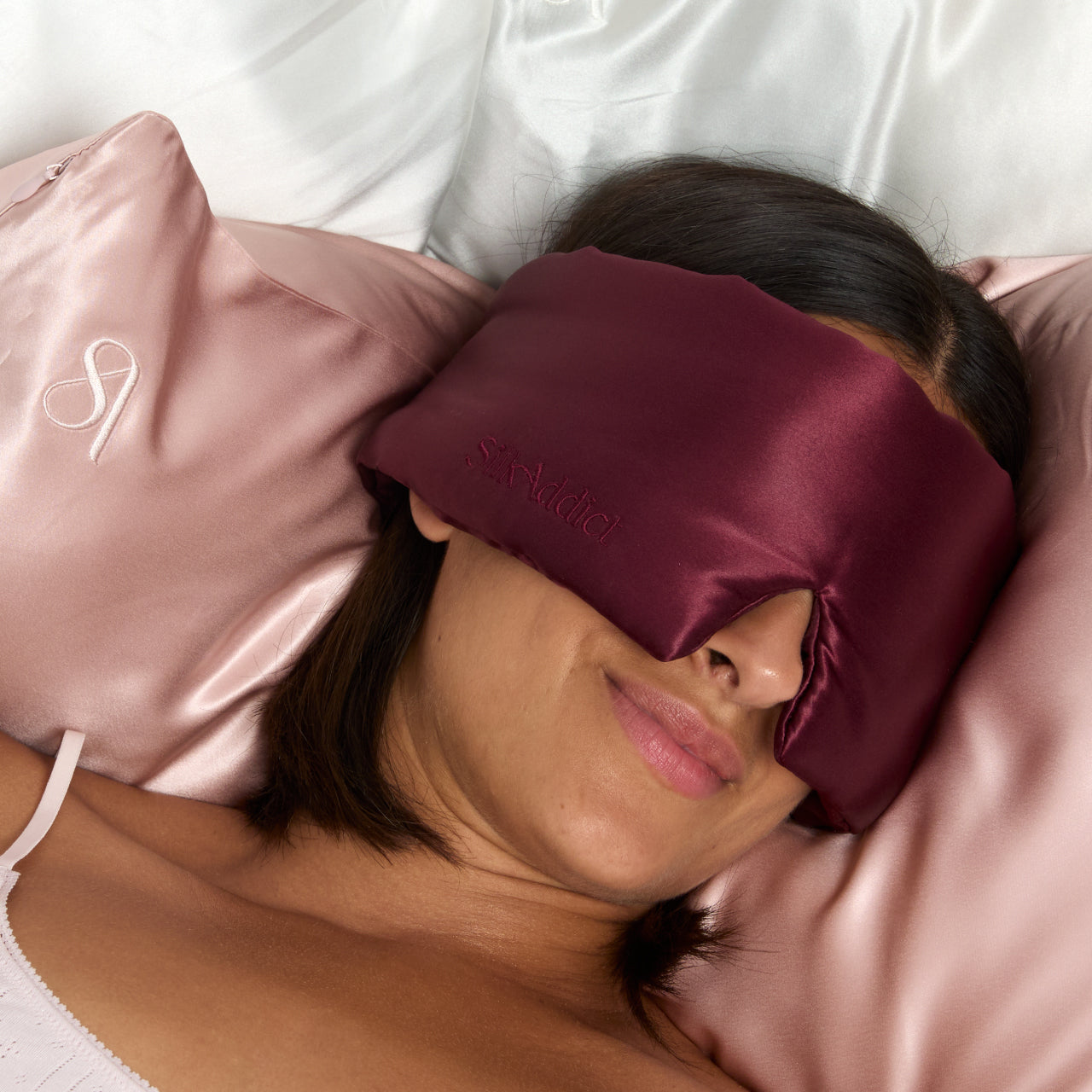 Silk Addict lúxus silki svefngríma með þyngingu