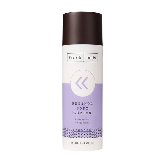Frank Body Retinol Body Lotion bottle on a white background