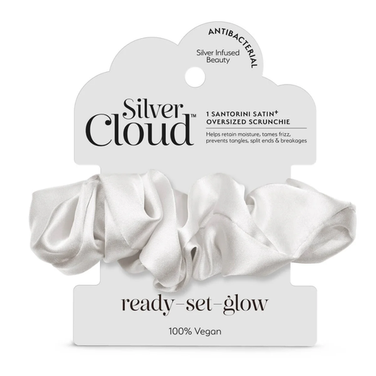 Silver Cloud Santorini Satín hárteygja Oversized White