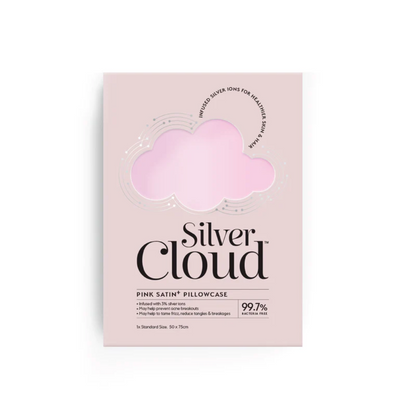 Silver Cloud Satín silki Koddaver - Bleikt