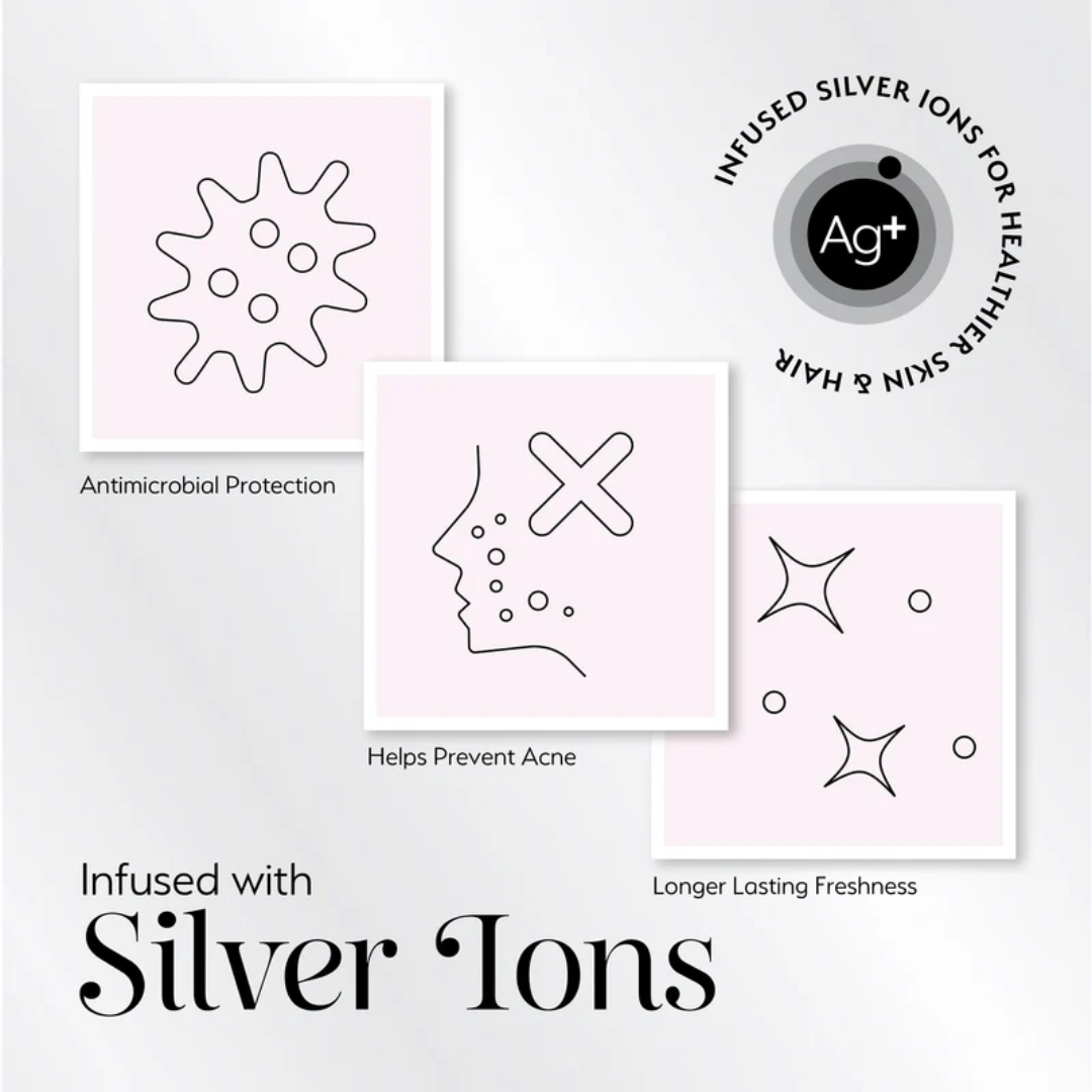 Silver Cloud Satín silki Koddaver - Bleikt
