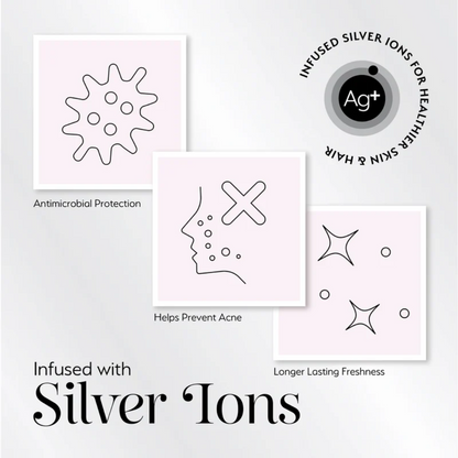 Silver Cloud Satín silki Koddaver - Bleikt
