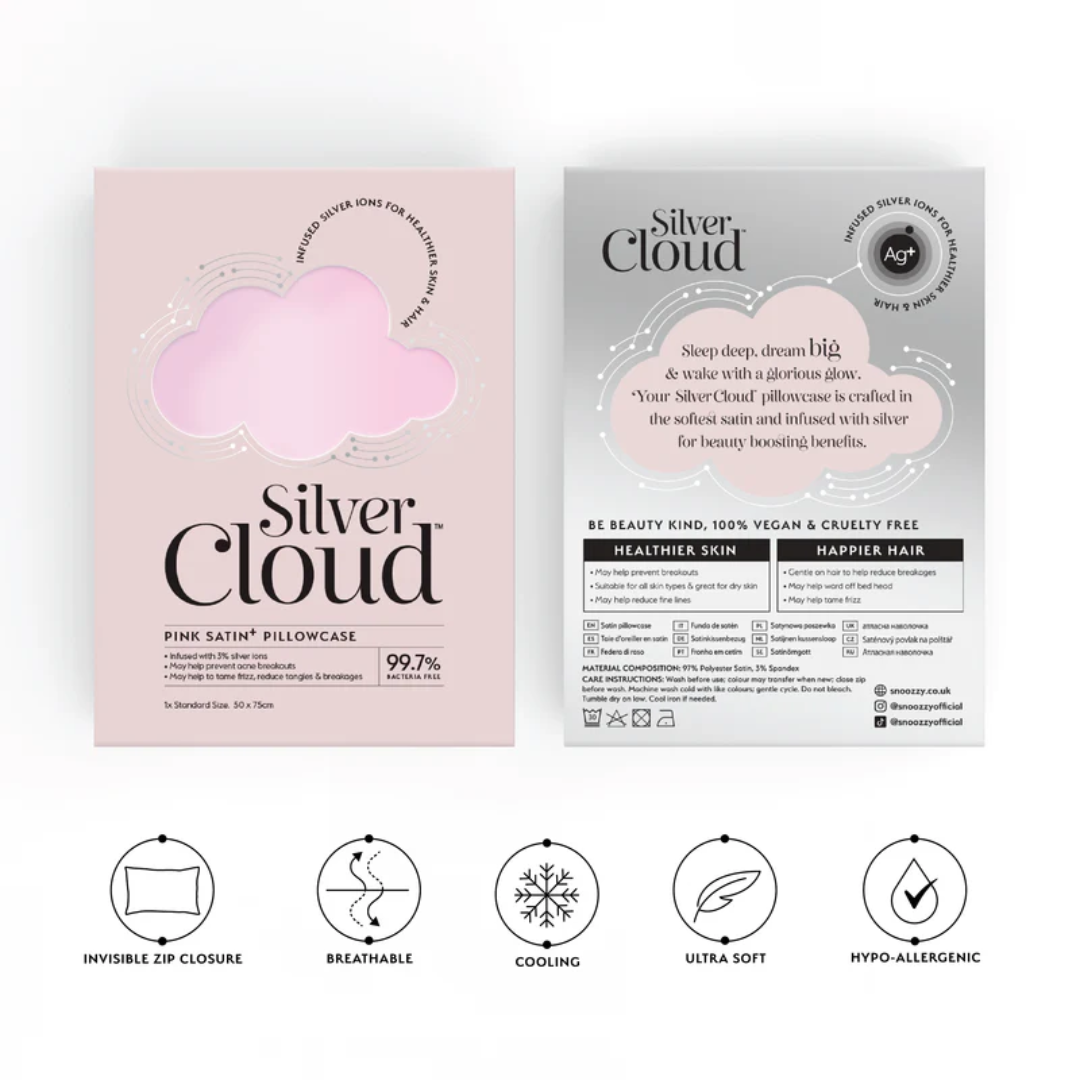 satín silkikoddaver frá Silver Cloud sem hrindir frá sér bakteríum