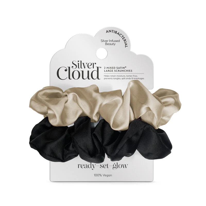 Silver Cloud Satín hárteygjur Large Caramel & Black