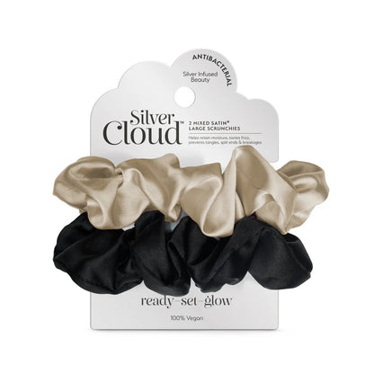 Silver Cloud Satín hárteygjur Large Caramel & Black