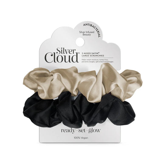 Silver Cloud Satín hárteygjur Large Caramel & Black