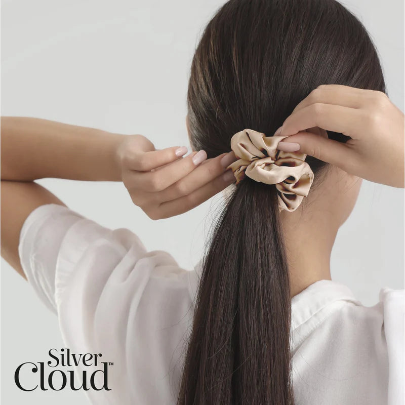 Silver Cloud Satín hárteygjur Large Caramel & Black