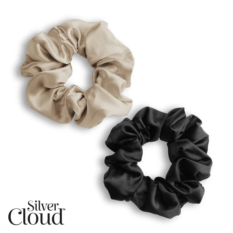 Silver Cloud Satín hárteygjur Large Caramel & Black